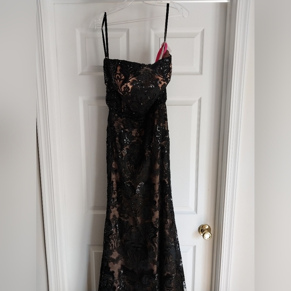 Morilee Madeline Gardner Dresses & Skirts - NWT Black Sequined Strapless Fitted Lace Appliqué Prom Ball Gown Size 10
